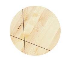 Hudson Hairpin Side Table with Wood Inlay Maple Pink