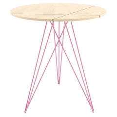 Table d'appoint Hudson en épingle à cheveux avec bois incrusté d'érable rose