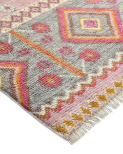 Hudson – handgeknüpfter, moderner Wollteppich mit Blumenmuster, 8' 0" x 10' 0", rosa