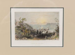 Hudson River Color Engraving of a Town