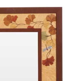 Hudson River Inlay "Gingko Leaves" Cherry, Bird's-Eye Maple and Marquetry Mirror