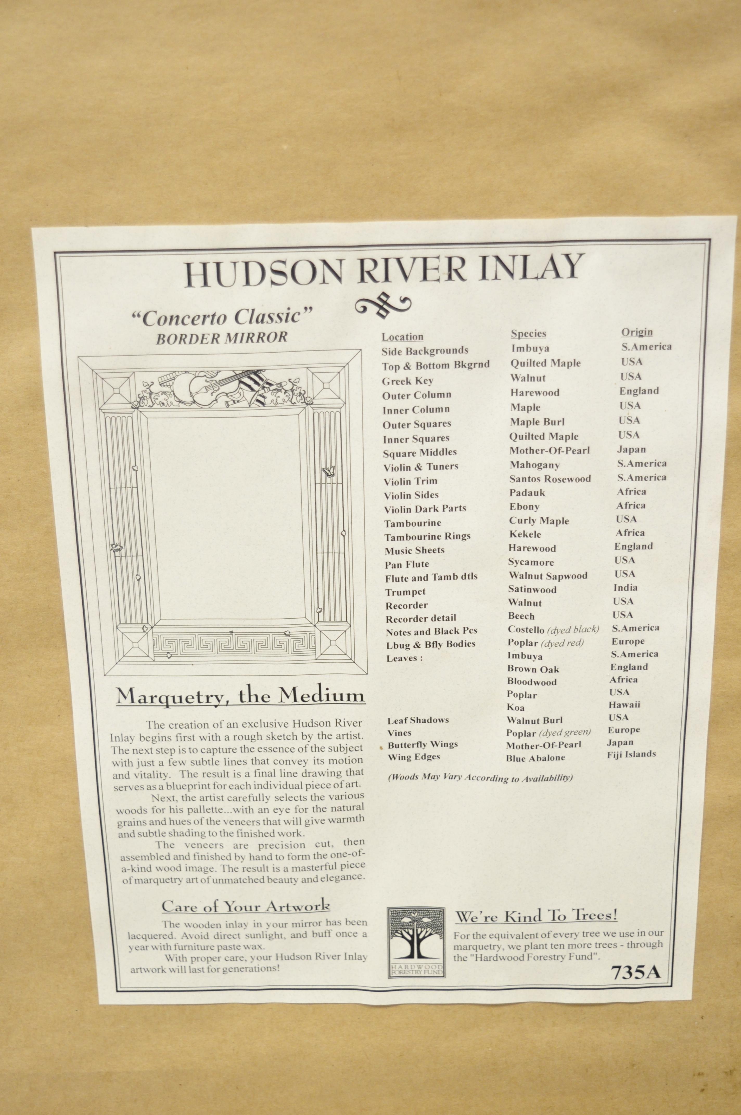 Hudson River Intarsien Concerto Klassischer abgeschrägter Glasspiegel im Angebot 5
