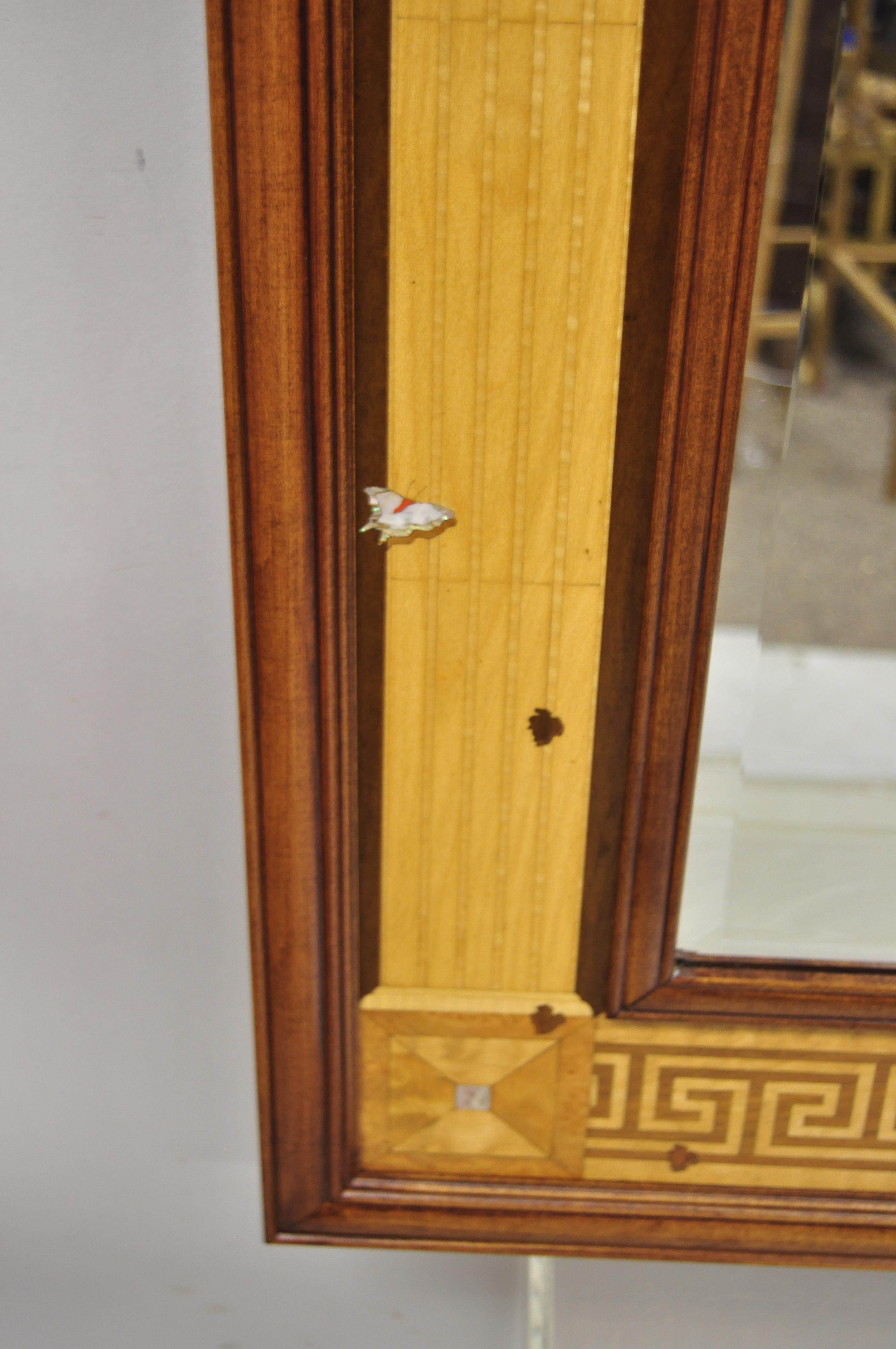 Hudson River Inlay Marquetry Inlaid Concerto Classic Beveled Glass Mirror 3