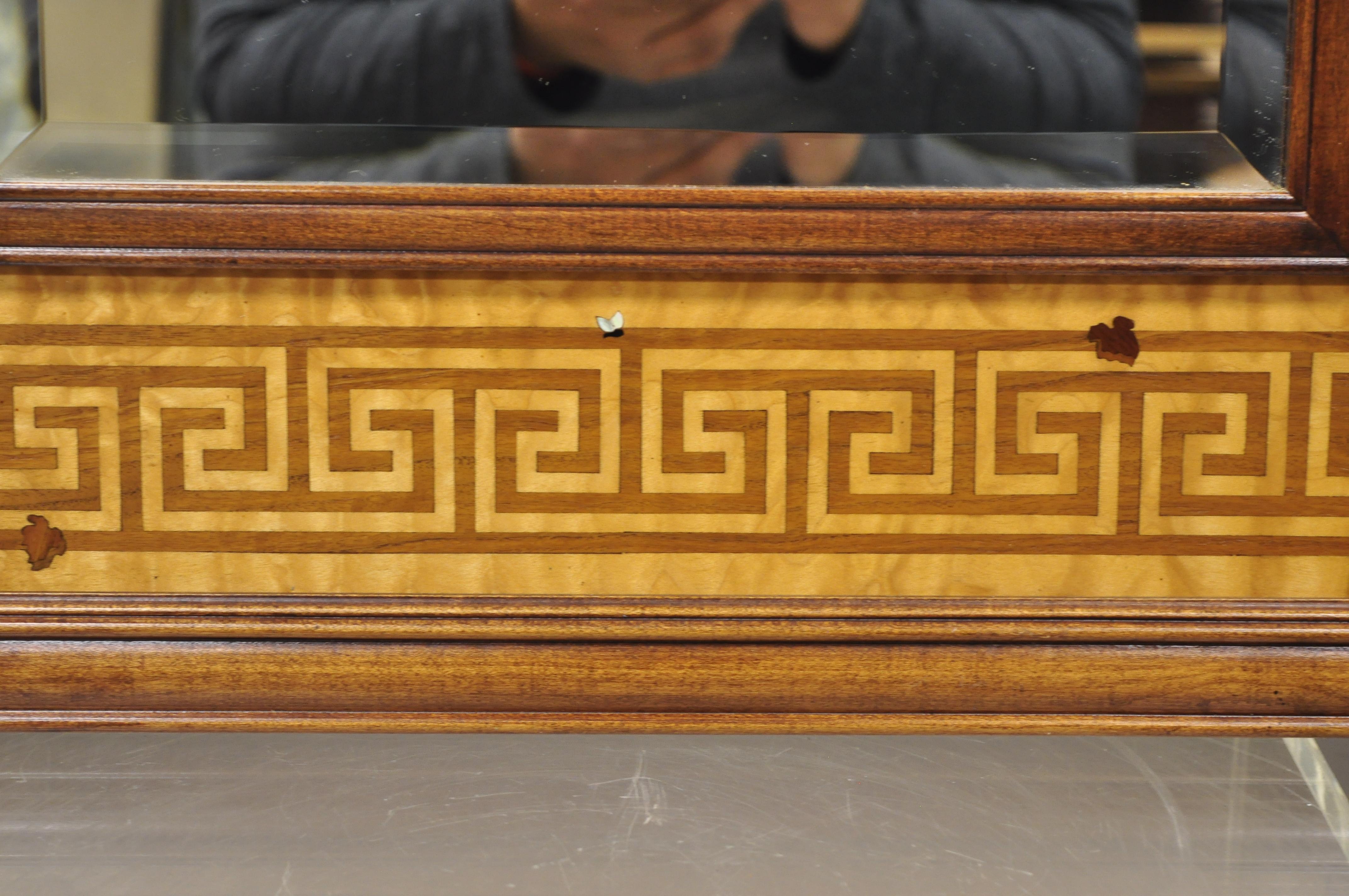 Hudson River Inlay Marquetry Inlaid Concerto Classic Beveled Glass Mirror 1