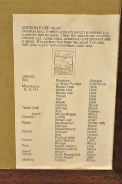 Hudson River Inlay Orcas Killer Whales Nature Sea Marquetry Inlaid Wall Artwork