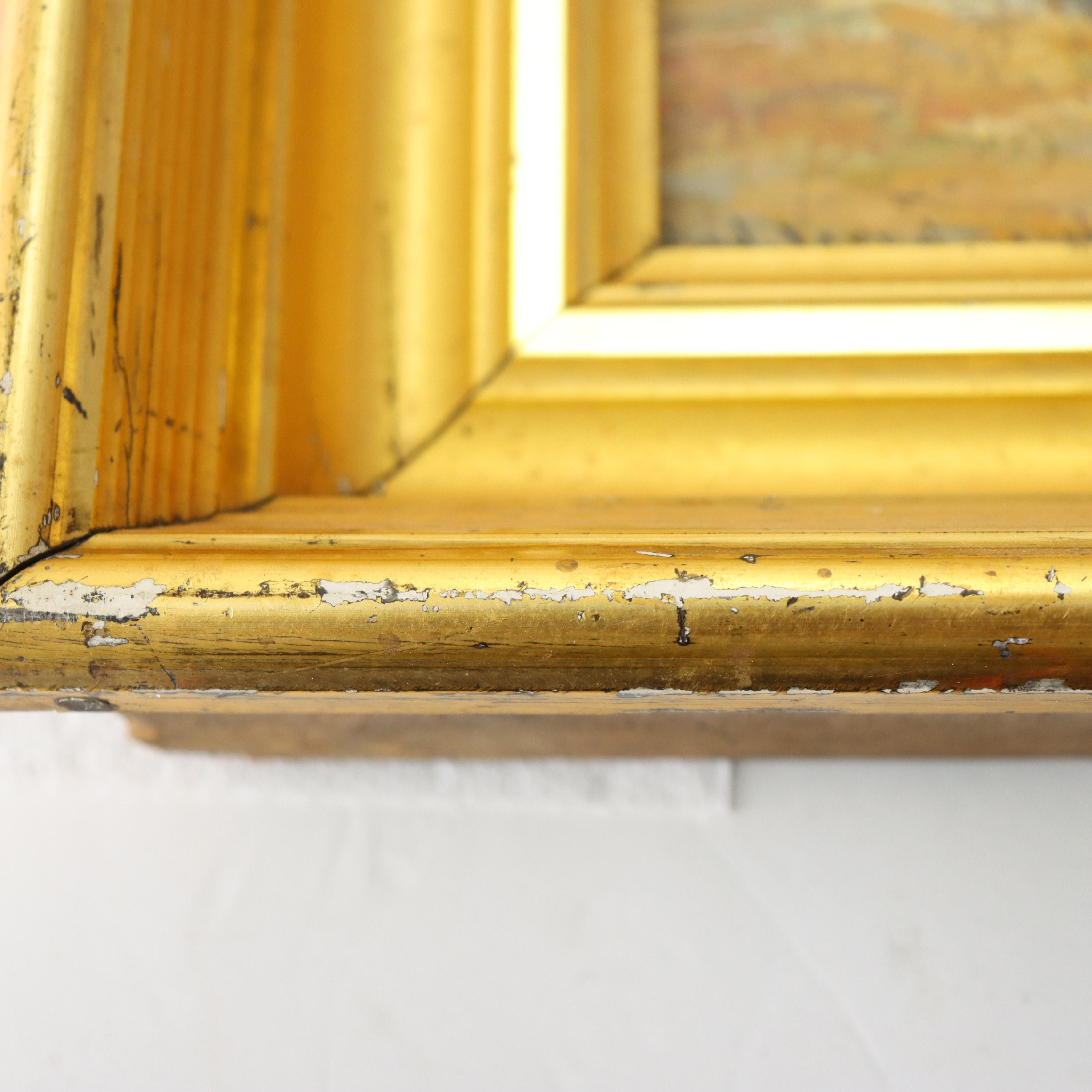 Hudson River School Öl auf Karton Landschaftsgemälde von F. W. Loven C1914 im Angebot 6