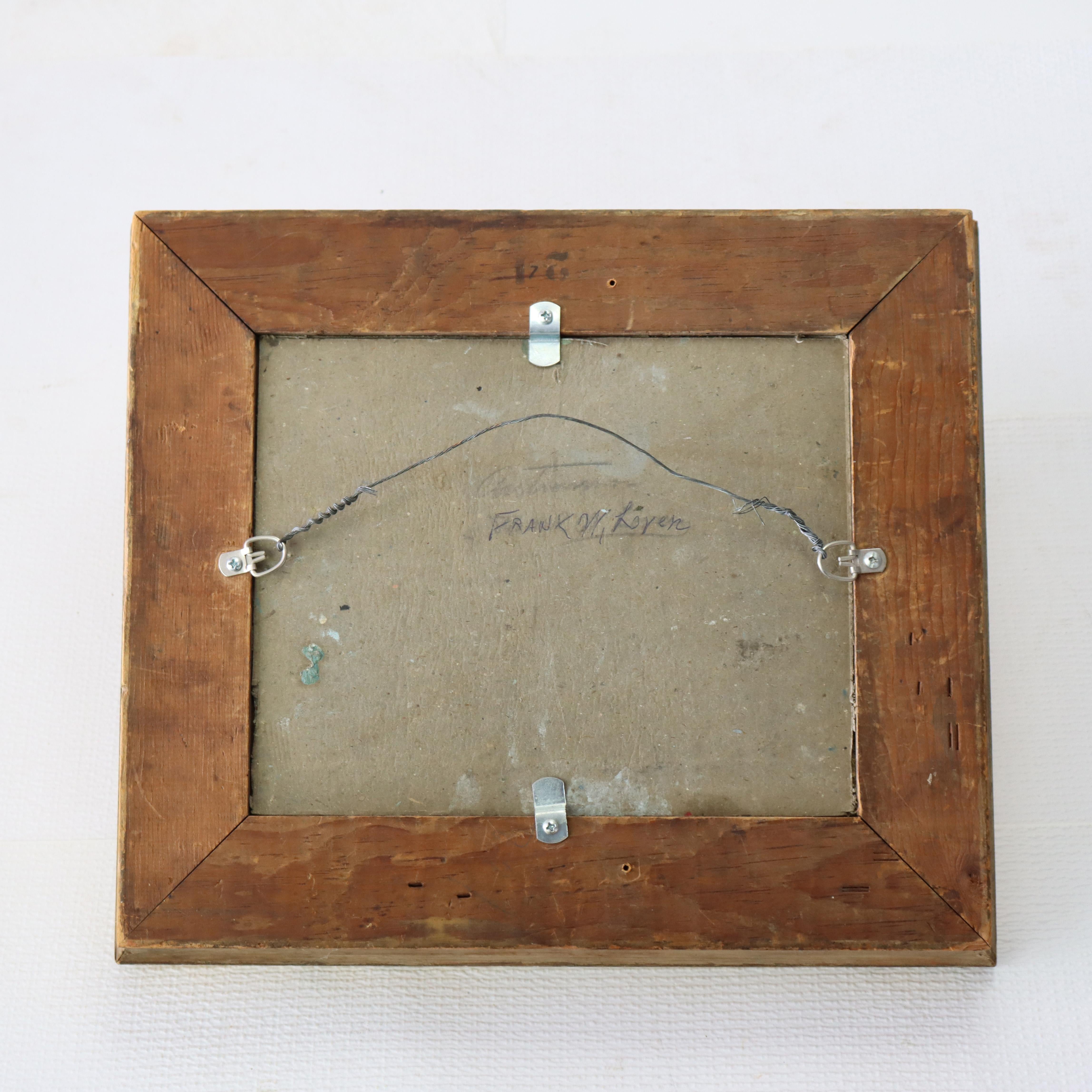 Hudson River School Öl auf Karton Landschaftsgemälde von F. W. Loven C1914 im Angebot 3