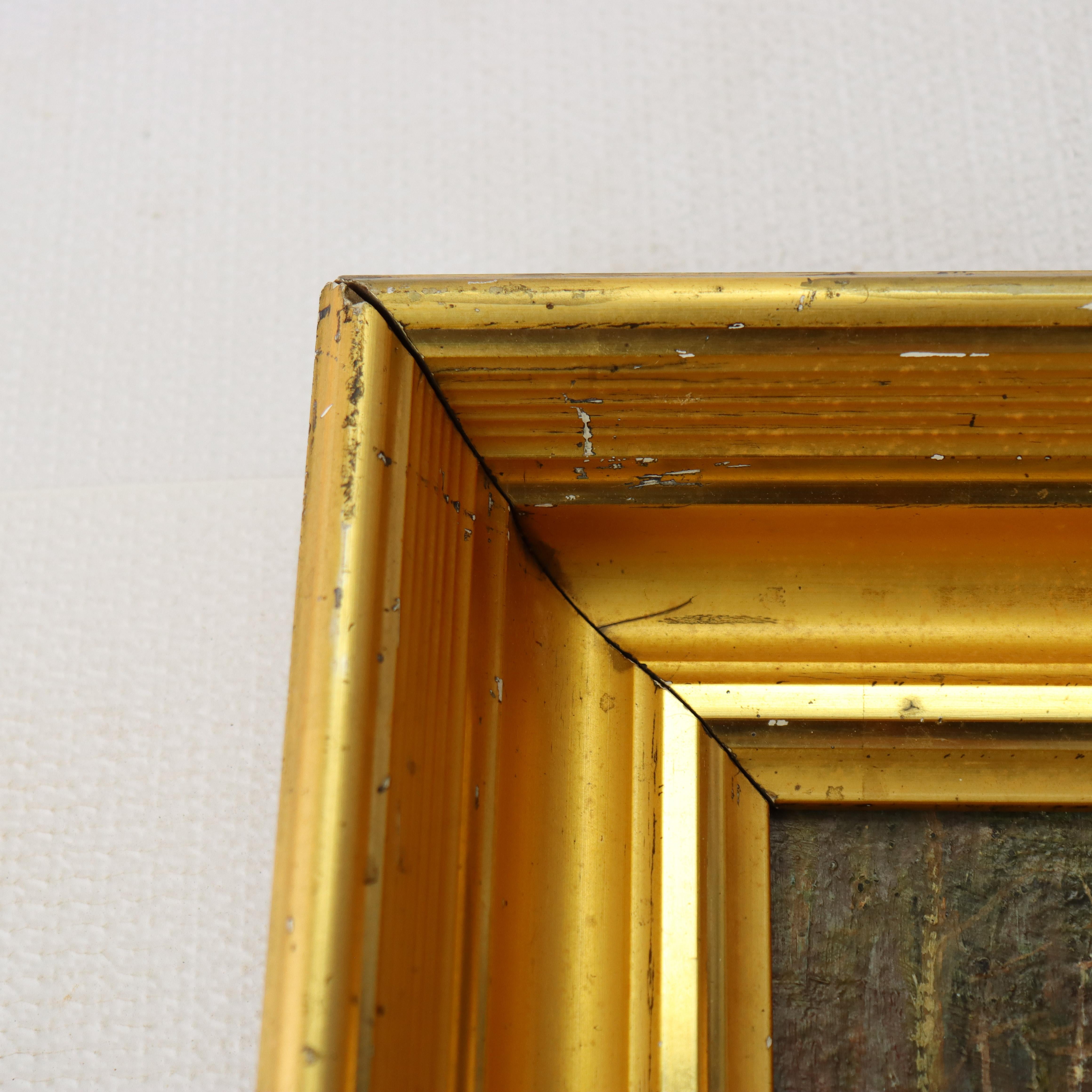 Hudson River School Öl auf Karton Landschaftsgemälde von F. W. Loven C1914 im Angebot 4