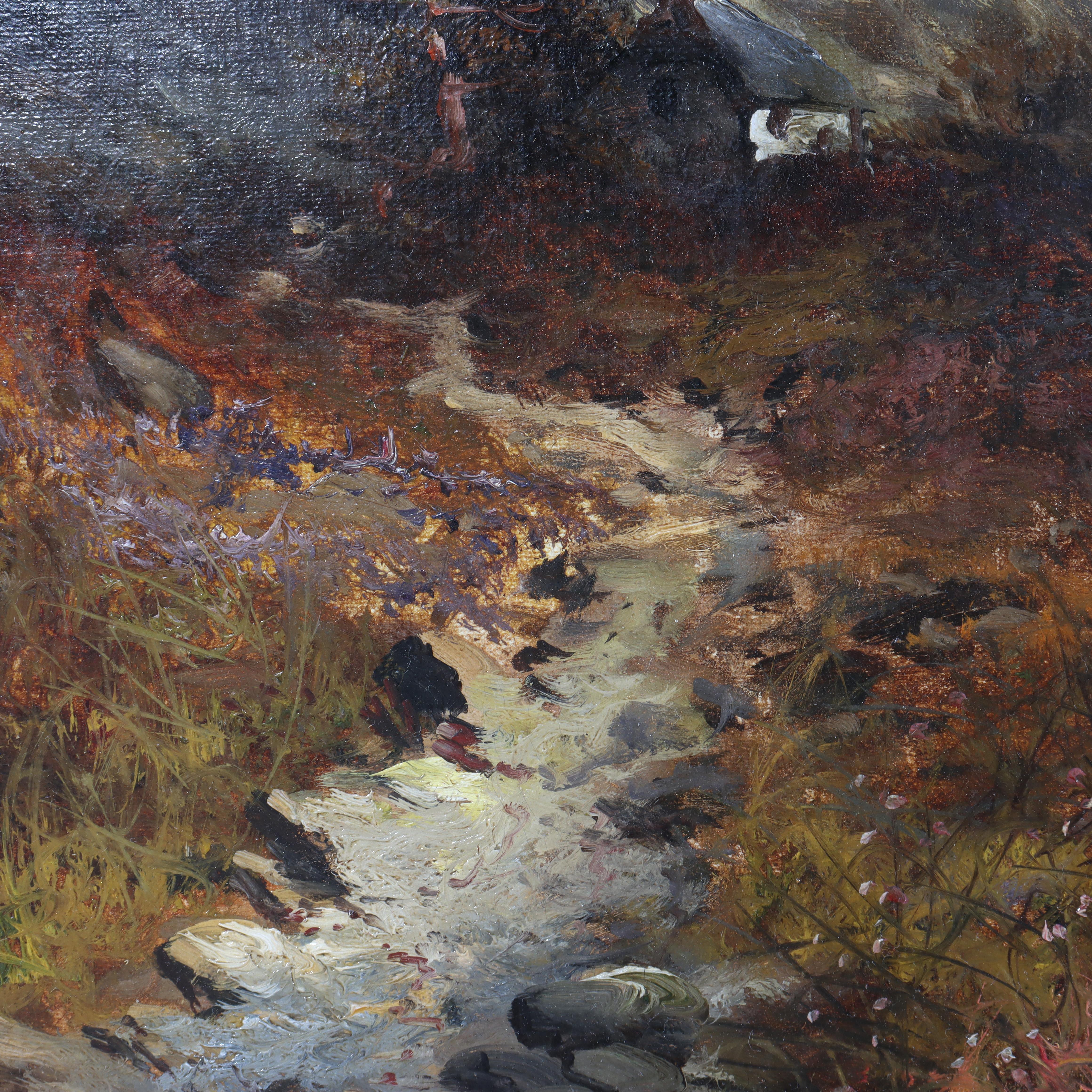 Hudson River School Öl auf Leinwand Gemälde, Welsh Highlands, von Maurice C1890 (19. Jahrhundert) im Angebot