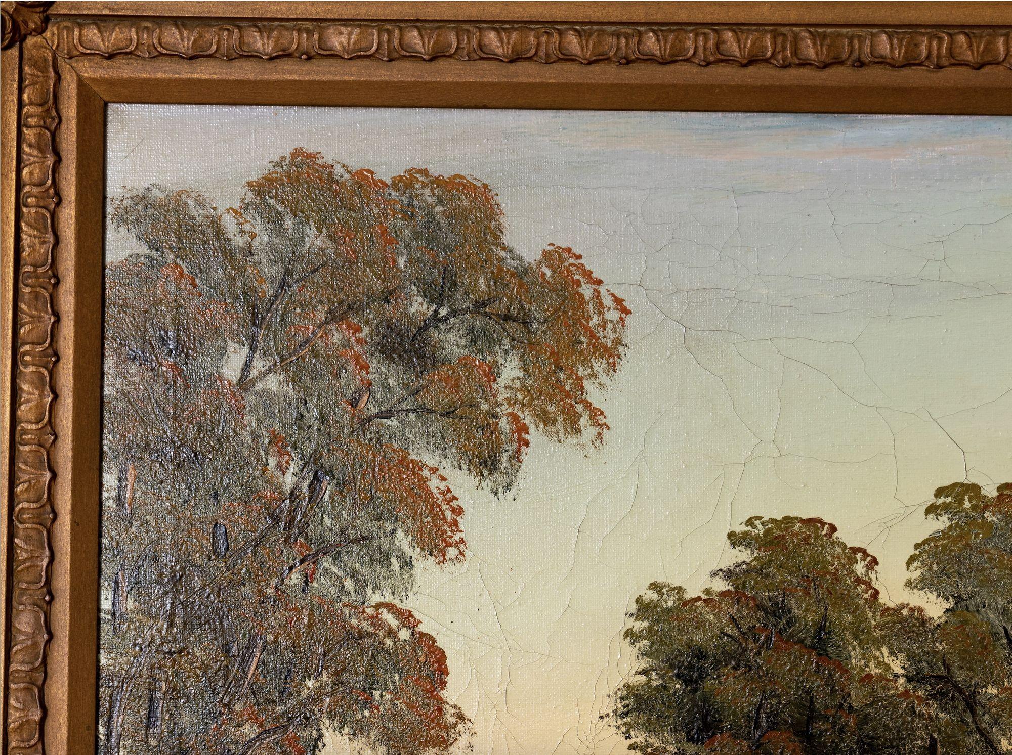 Peinture de l'école de la rivière Hudson Huile sur toile, 20e siècle en vente 4