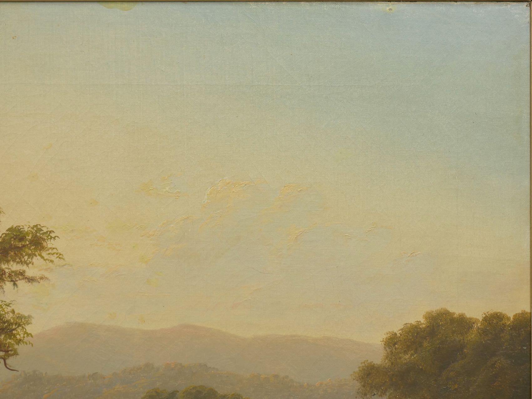 American Hudson River Valley Oil Landscape Painting, 19th Century