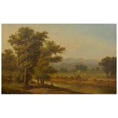 Hudson River Valley Oil Landscape Painting, 19th Century