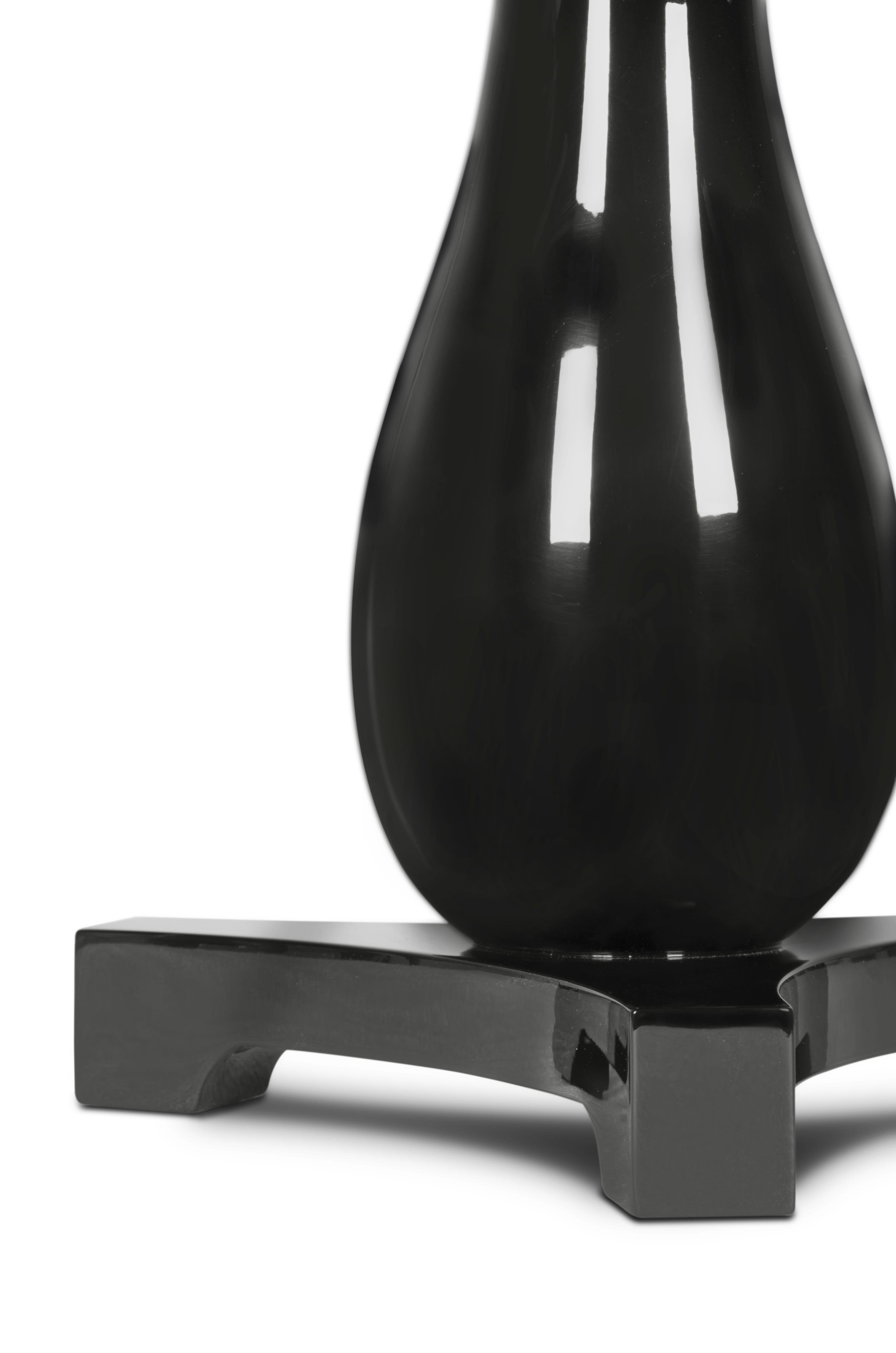 Portuguese Hudson Side Table in Black Lacquered For Sale
