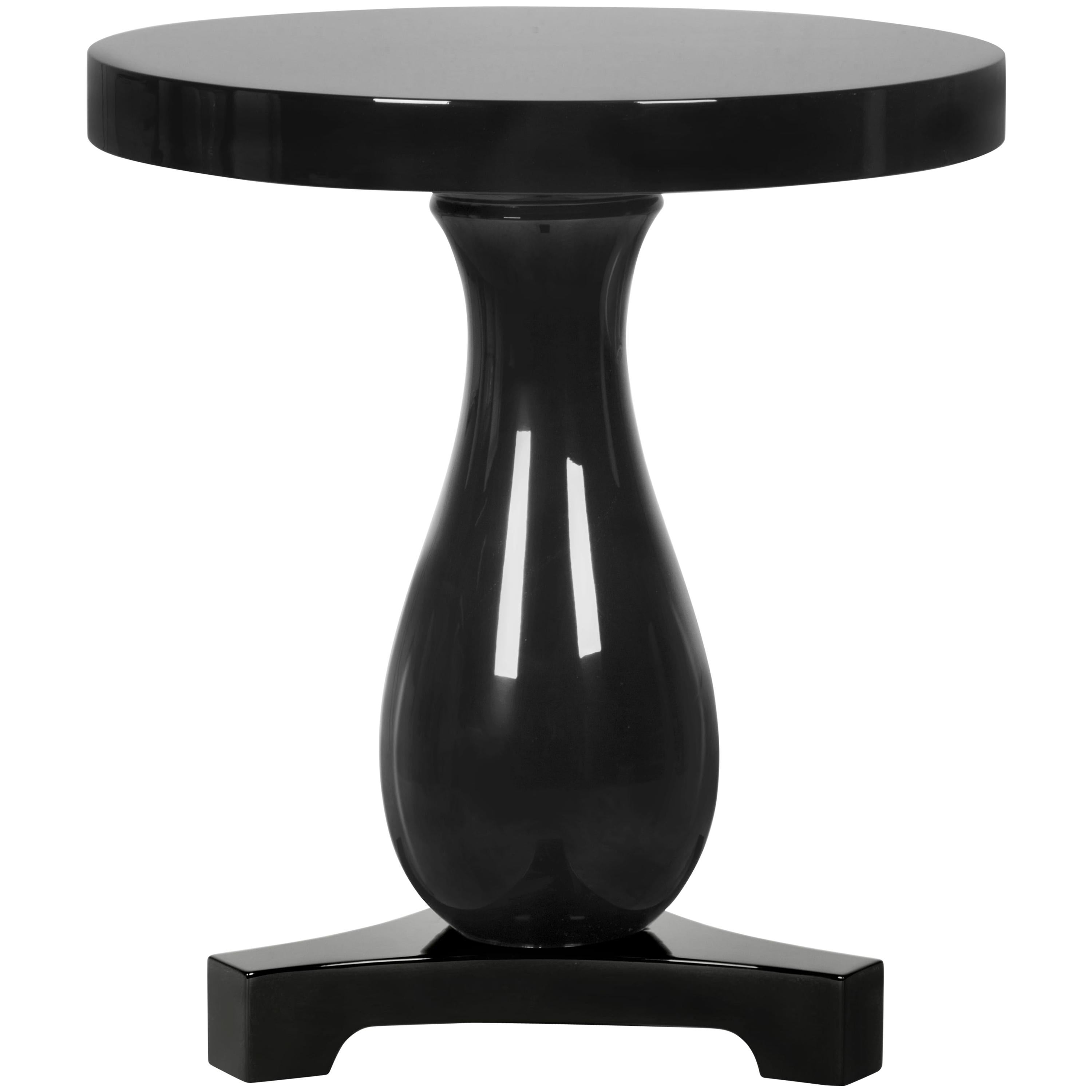 Hudson Side Table in Black Lacquered For Sale