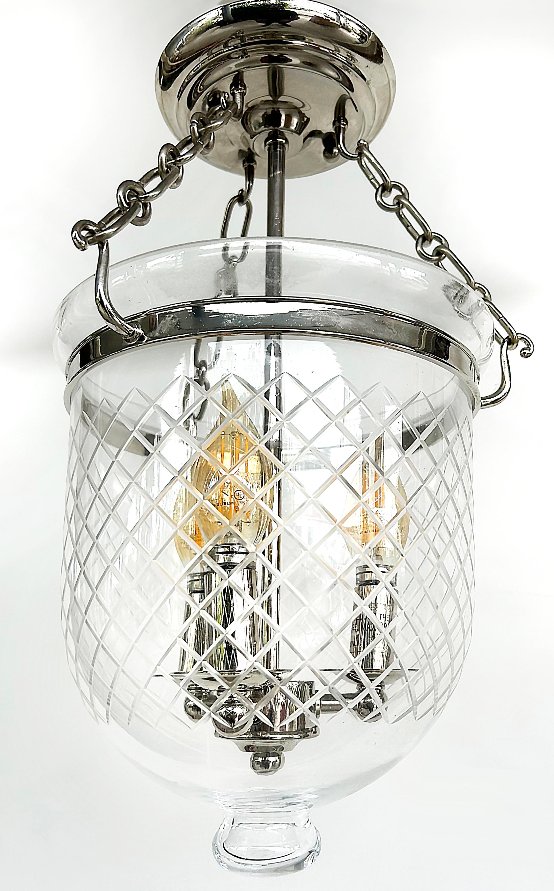 Hudson Valley Lighting Hampton 3 luci a campana con vetro tagliato in vendita 3