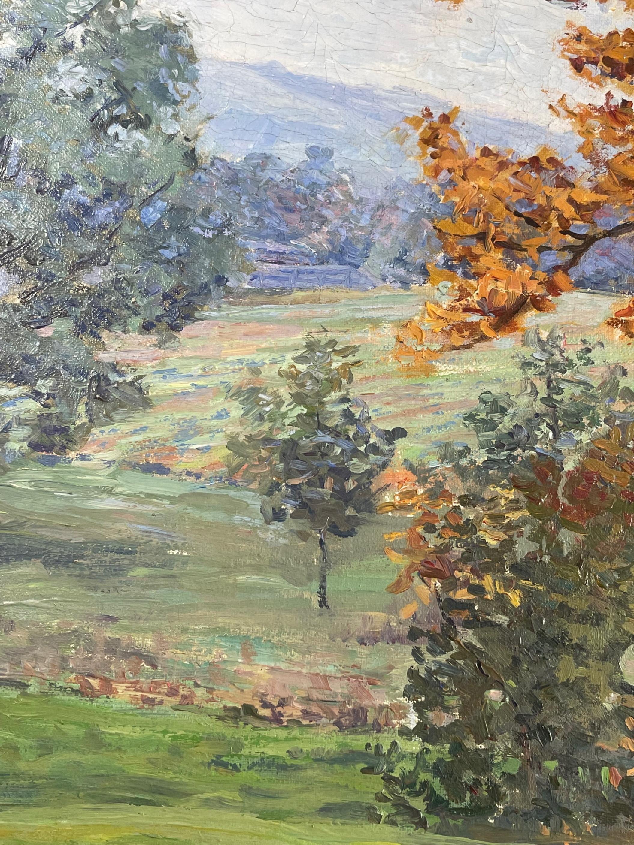 Peinture à l'huile de la vallée de l'Hudson à New York, cadre Newcomb Macklin, signée Fassett en vente 2