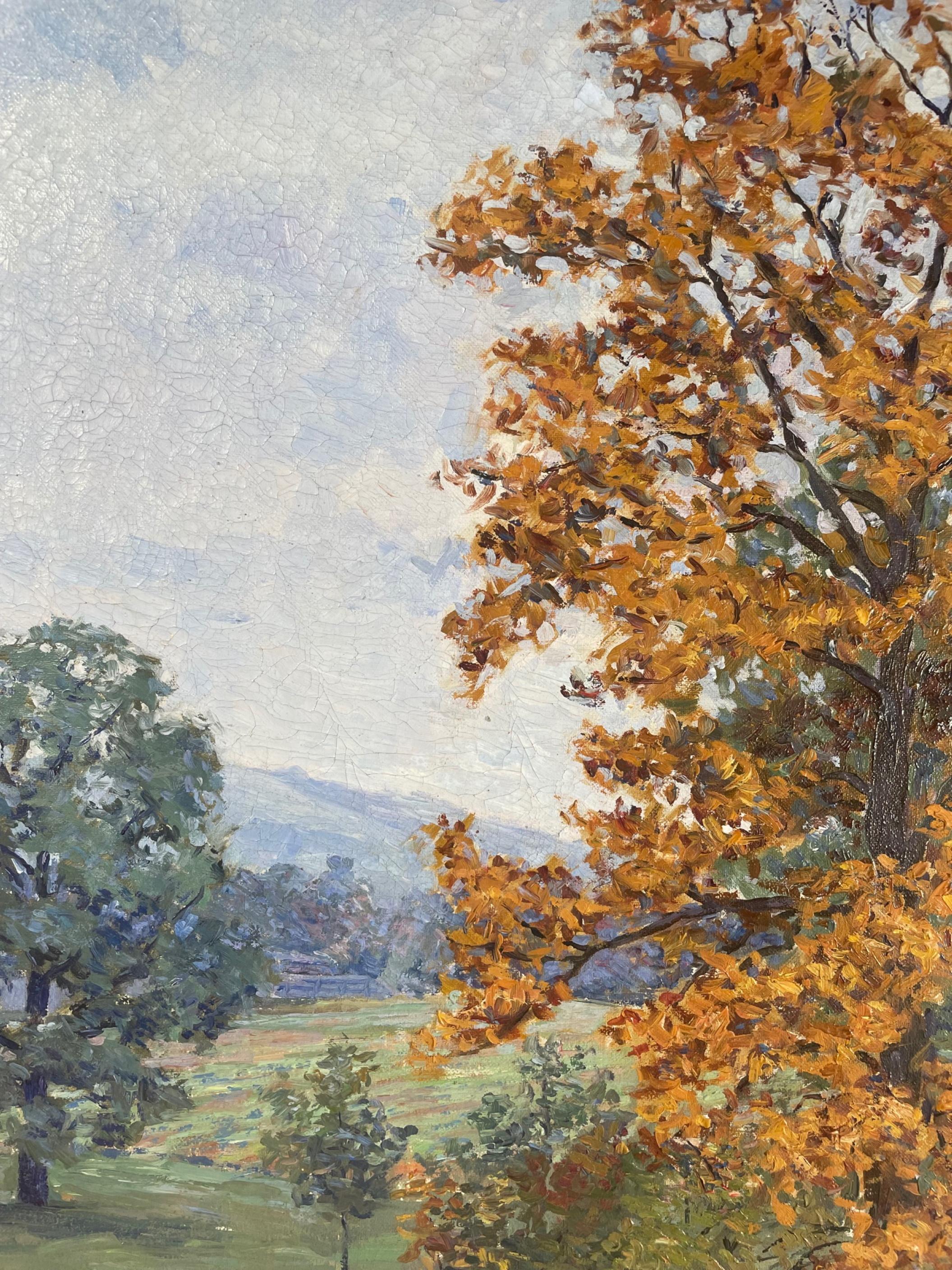 Hudson Valley New York Oil Painting, Newcomb Macklin Frame, Signed Fassett For Sale 2