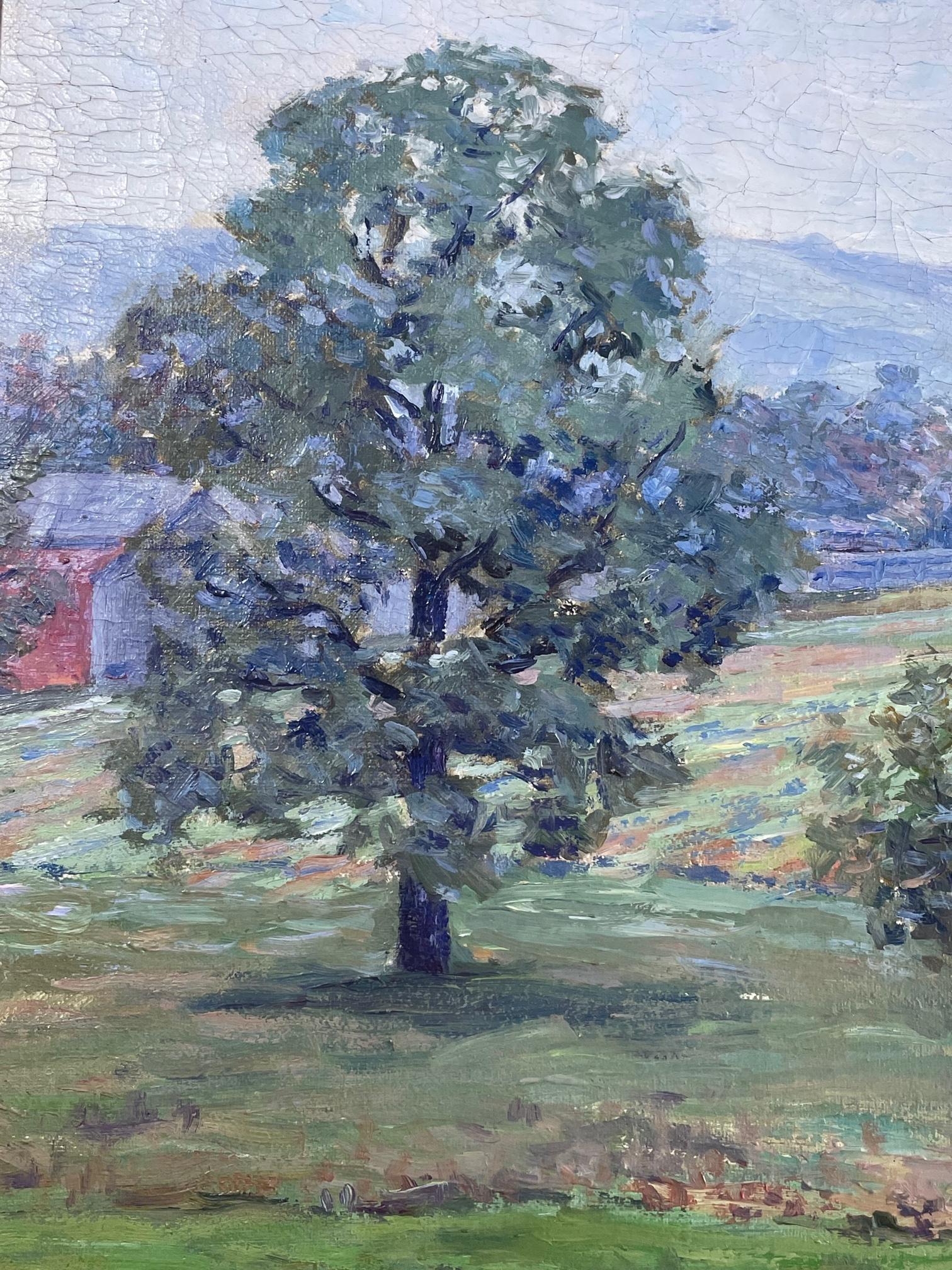 Hudson Valley New York Oil Painting, Newcomb Macklin Frame, Signed Fassett In Good Condition For Sale In Vero Beach, FL