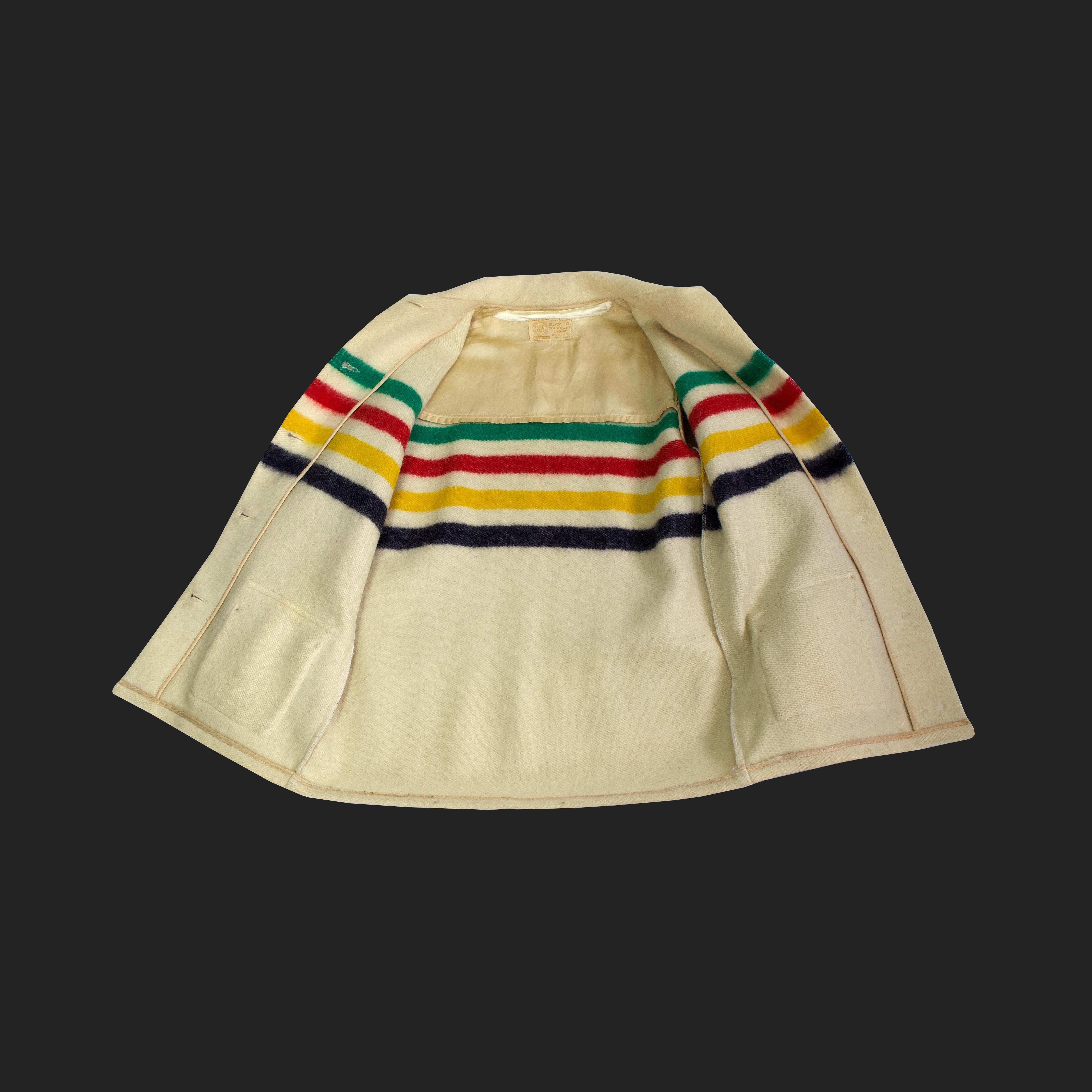 Beige Hudson’s Bay Jacket - 1960s Vintage - 100% Wool - Made in Canada 