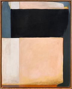 Composition abstraite avec six couleurs (n° 5) : Peinture à l'huile abstraite et minimaliste