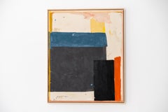 Something Passed On:Vertical Contemporary Color Block Abstract, Blue, Black, Red