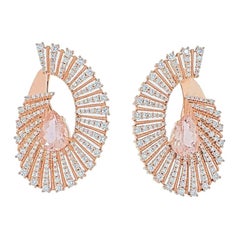 Hueb 18k Rose Gold 2.25cts Diamond and Morganite Earrings