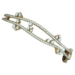 Hueb Natural Pave Diamond Bangle Bracelet in 18k Yellow Gold