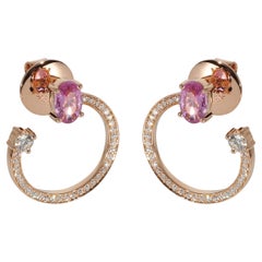 HUEB Spectrum Ohrringe aus 18 Karat Roségold mit rosa Saphiren und Diamanten 0,39 Karat