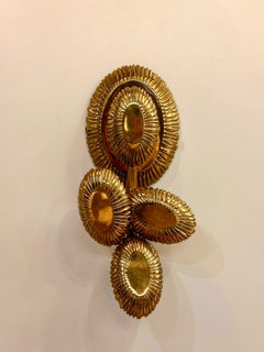 Huelva Flora Brass Casting Wall Sconce, Sculptural Sconce, Art Lighting