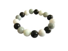Hues of Green Burmese A-Jade Bracciale di perline (12-12,5 mm ciascuno x 17 perline) 04002
