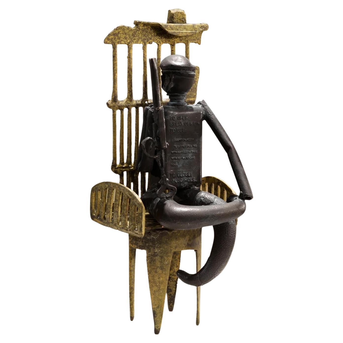 Huey Bronze Sculpture, Modern Black, Indoor/ / Outdoor by Jerry Ross Barrish For Sale