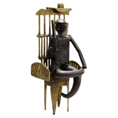 Huey Bronze-Skulptur, Modernes Schwarz, Innen / / Außen von Jerry Ross Barrish