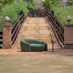 Hug Armchair, Contemporary Organic Design in Aluminum and Fabric