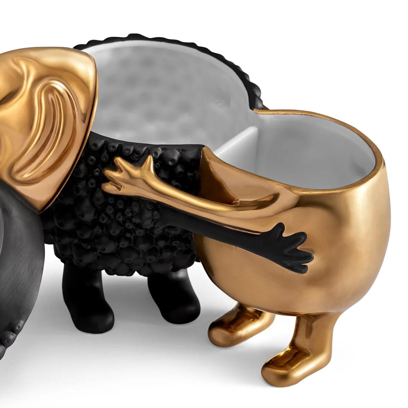 Hand-Crafted Hug Black and Gold Box For Sale