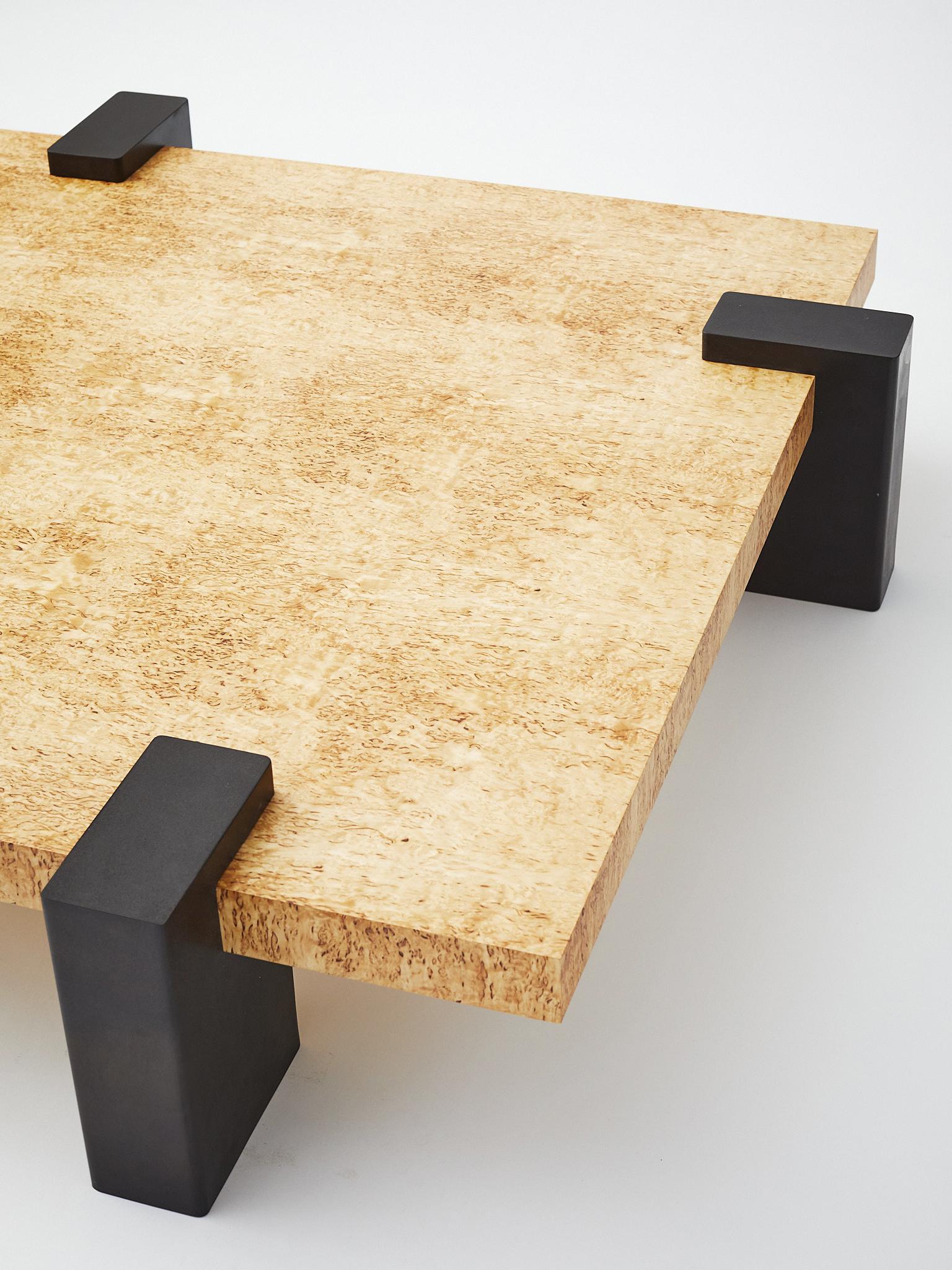 Burnished Hug Coffee Table Large in Birch Burl by Louise Liljencrantz, Sweden For Sale