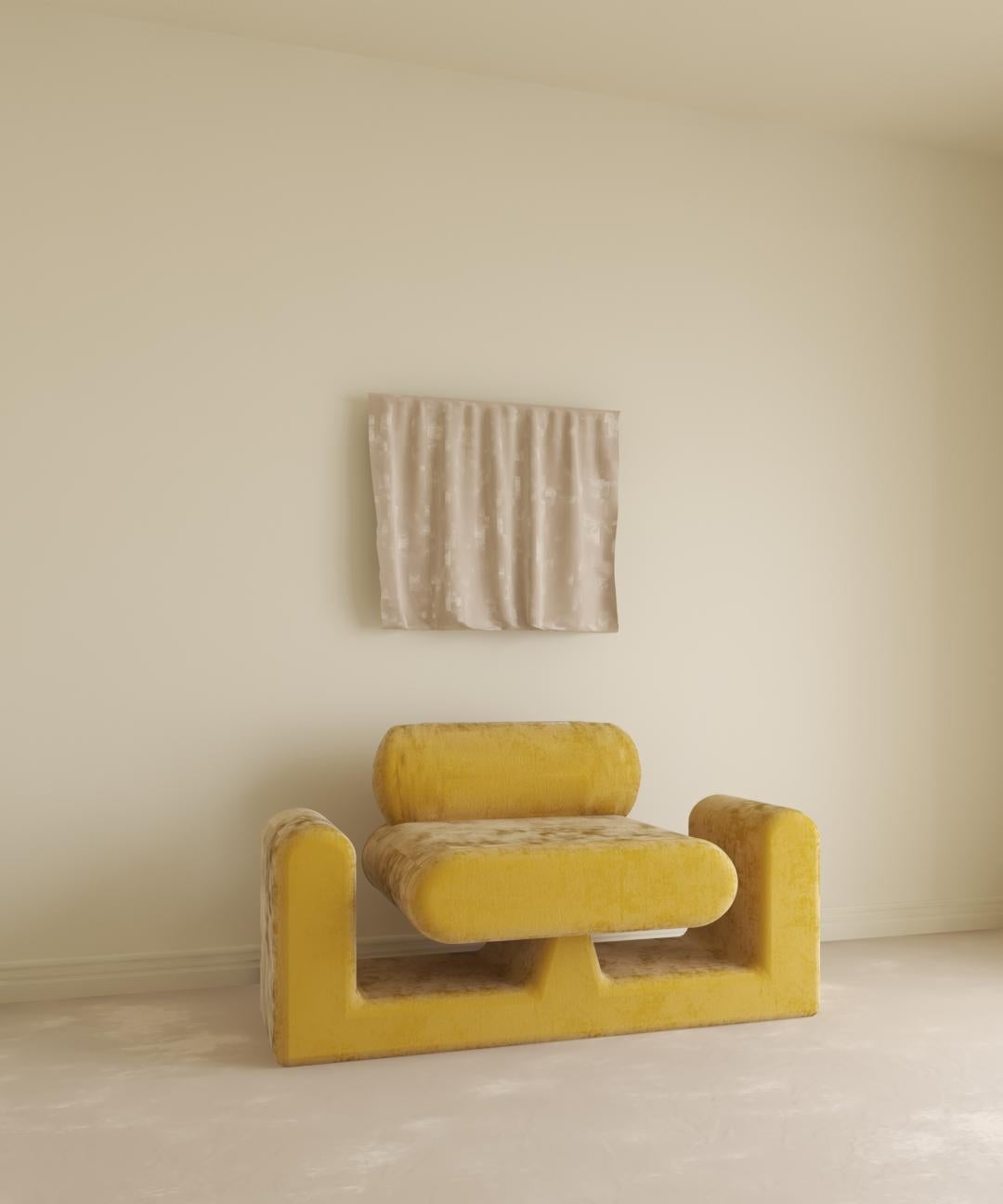 Silk Hug Golden Chair by Rejo Studio For Sale