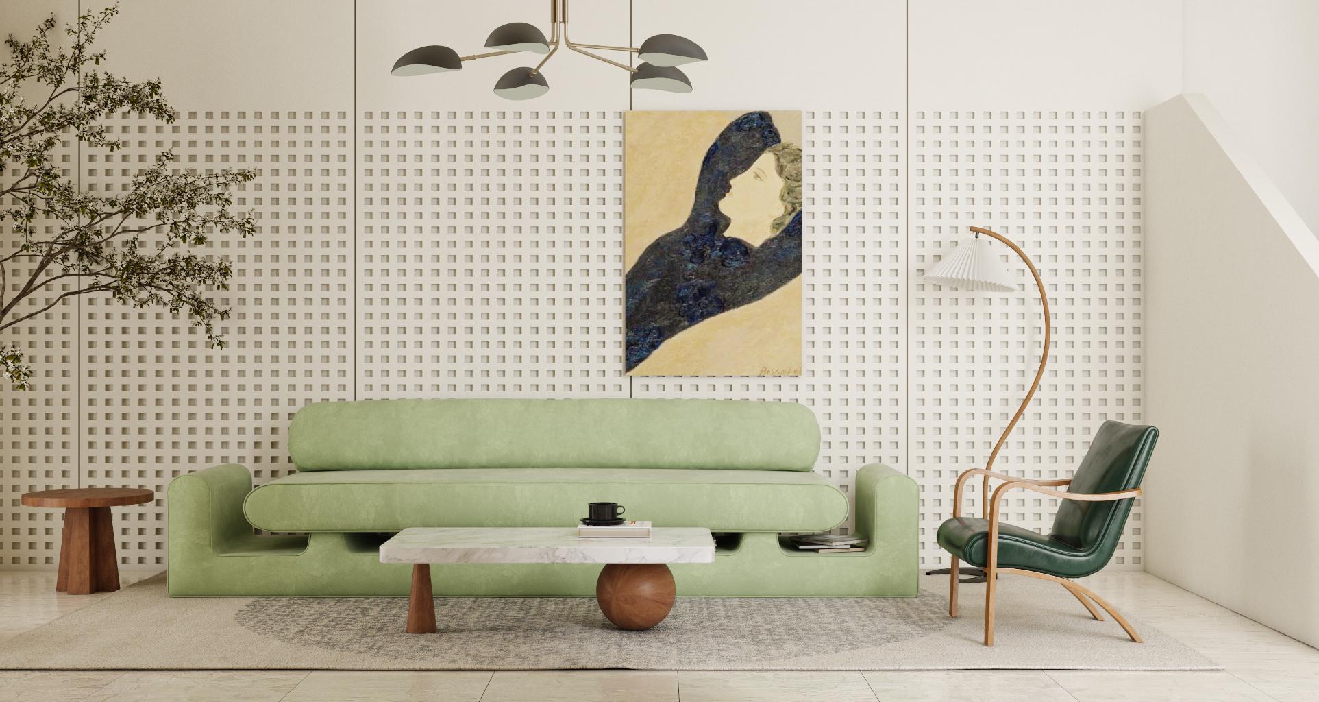 Großes grünes Sofa von Rejo Studio im Angebot 2