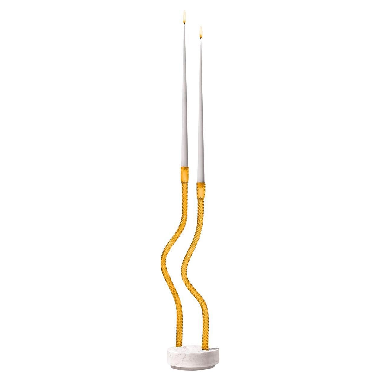 Hug of Artisans Amber Candlestick