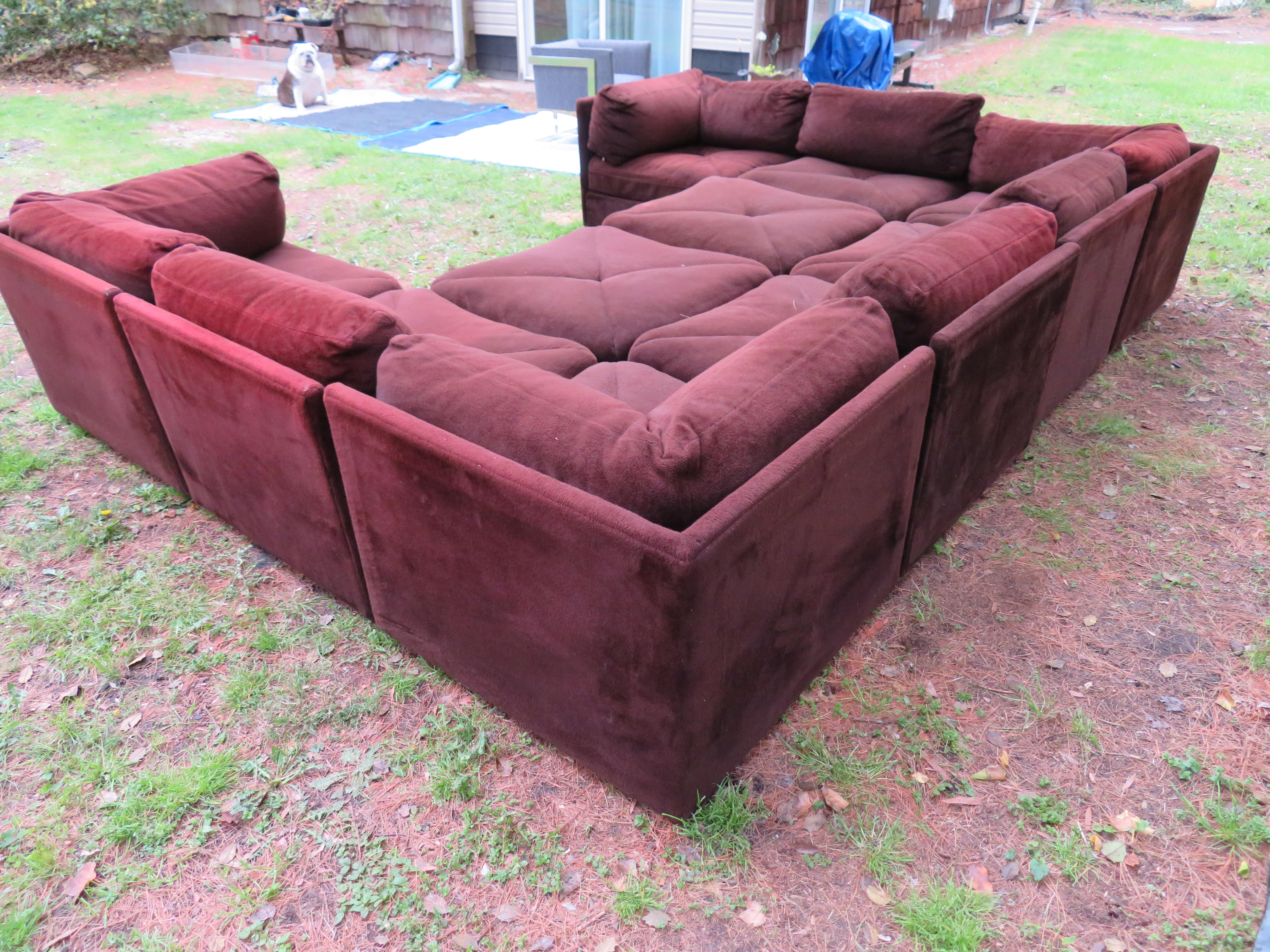 Huge 10-Piece Milo Baughman Style Sectional Sofa by Selig, Mid-Century Modern 2
