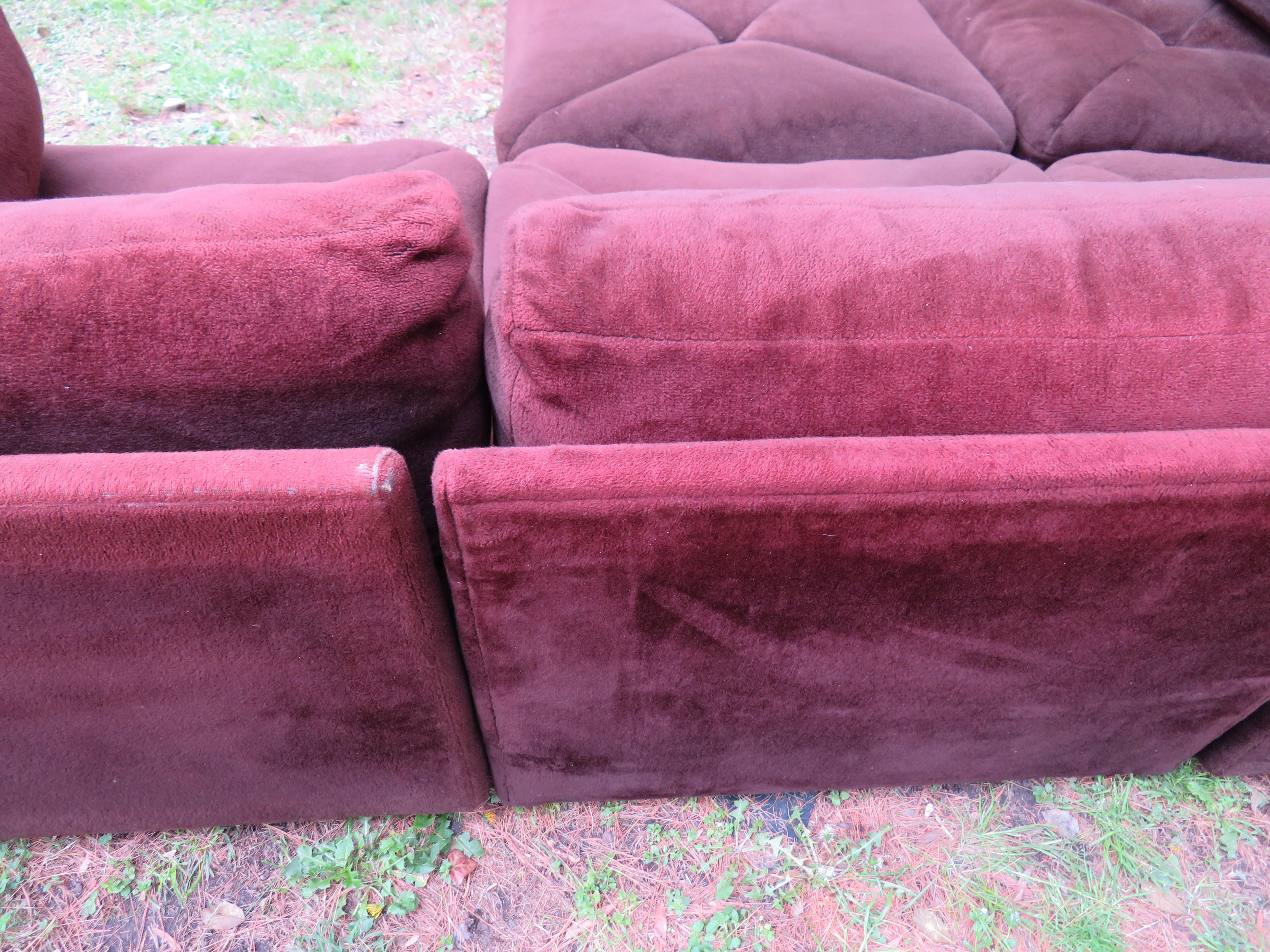 Upholstery Huge 10-Piece Milo Baughman Style Sectional Sofa by Selig, Mid-Century Modern