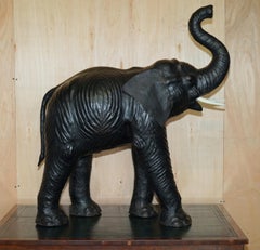 HUGE 1.07 METERS TALL LiBERTY'S LONDON OMERSA LEATHER ELEPHANT BENCH STOOL