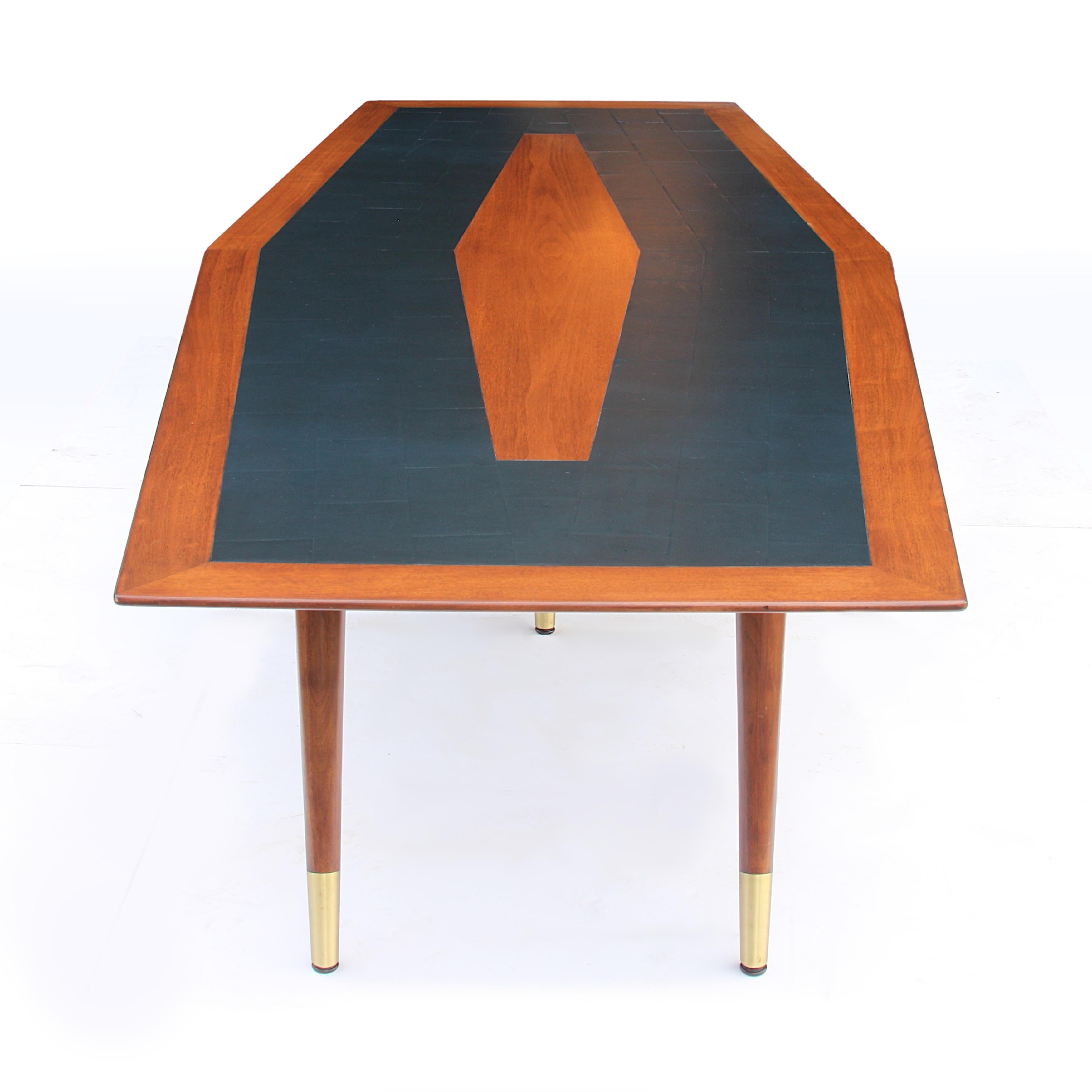 Mid-20th Century Huge 10ft Walnut Mid-Century Modern Conference Dining Table by Giacomo Buzzitta