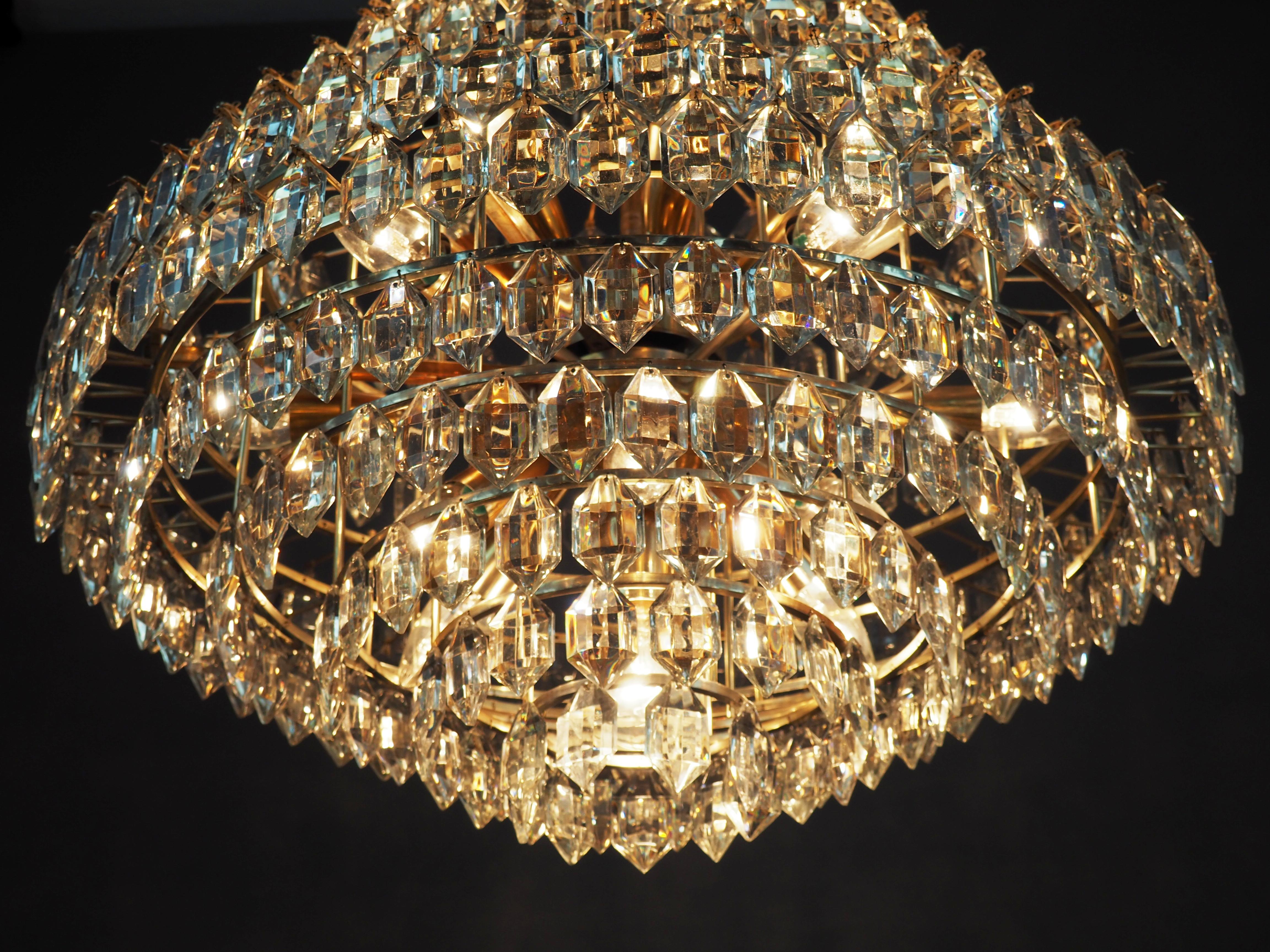 Huge 11 - Tiered, 22 Light Chandelier by Bakalowits & Sons, Vienna, circa 1960s For Sale 2