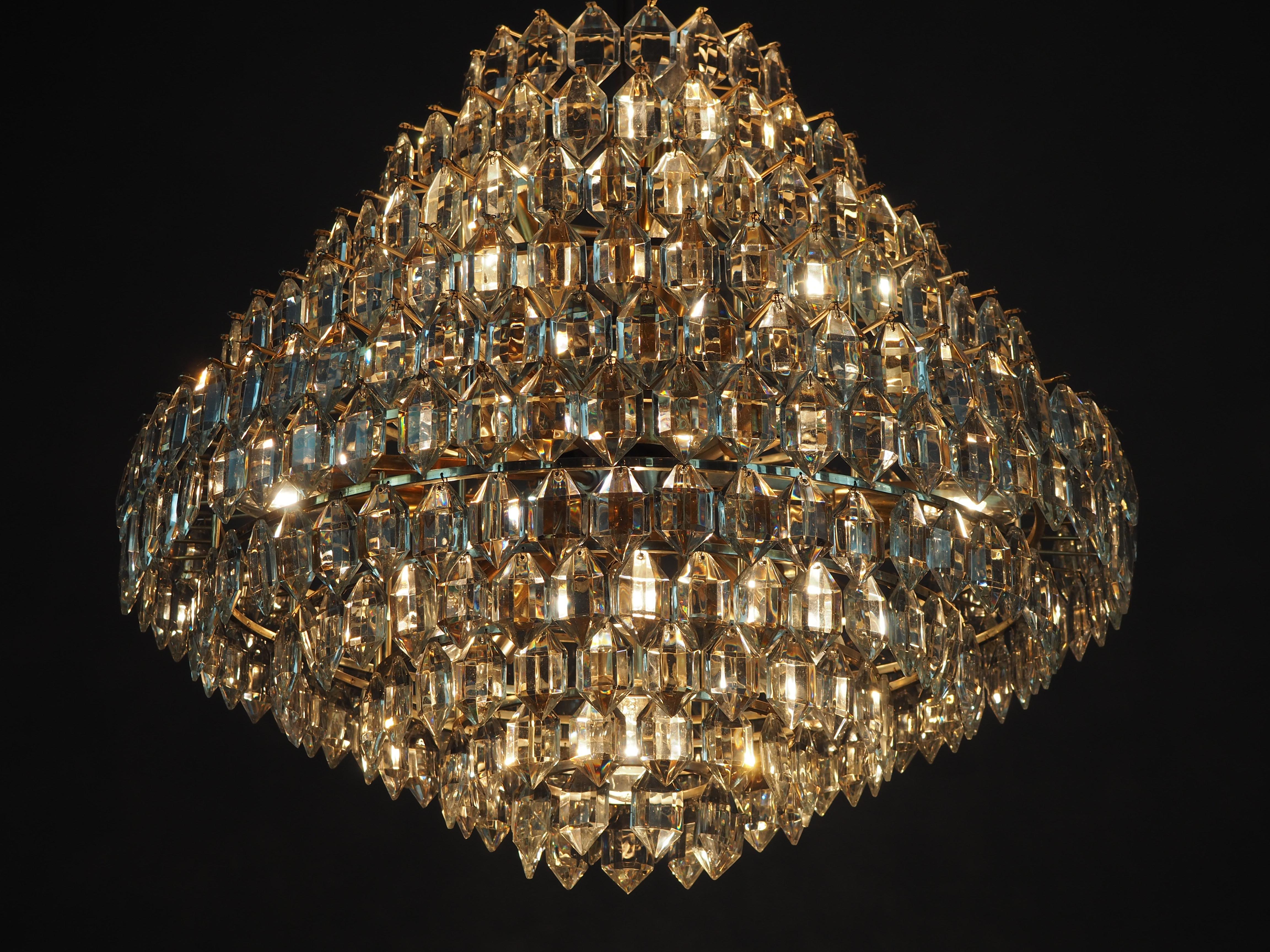 Mid-Century Modern Huge 11 - Tiered, 22 Light Chandelier by Bakalowits & Sons, Vienna, circa 1960s For Sale