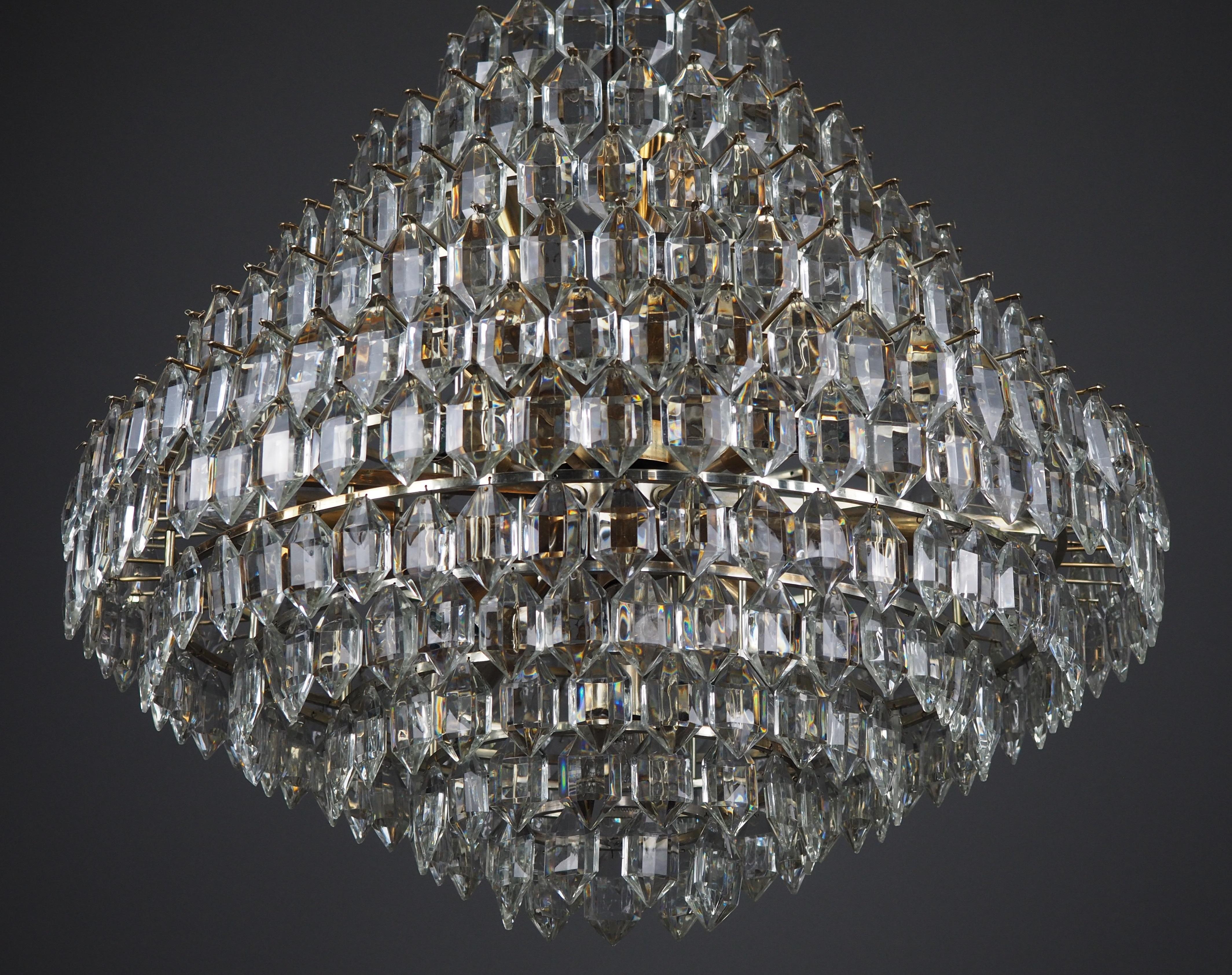 Austrian Huge 11 - Tiered, 22 Light Chandelier by Bakalowits & Sons, Vienna, circa 1960s For Sale