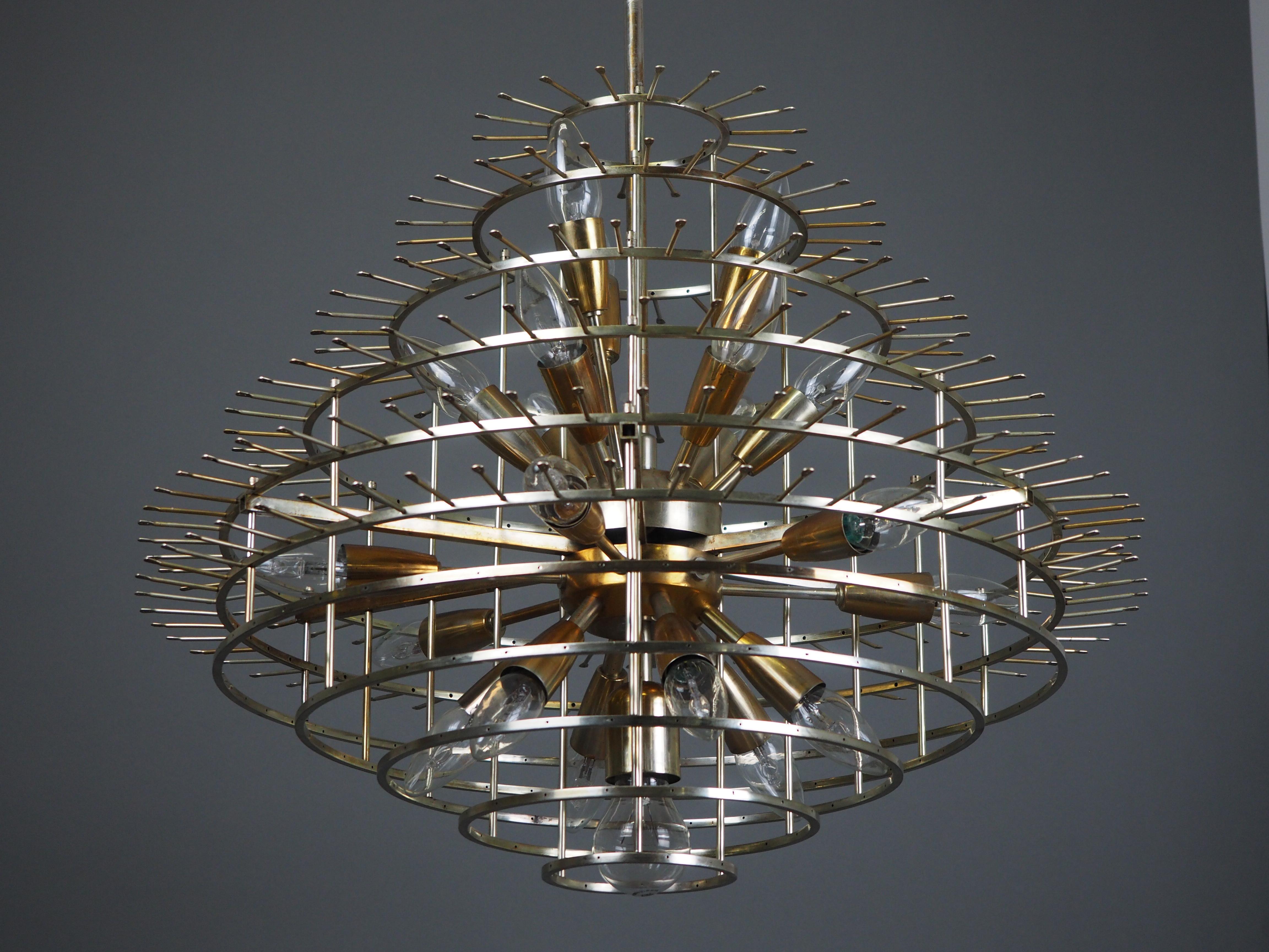 Plated Huge 11 - Tiered, 22 Light Chandelier by Bakalowits & Sons, Vienna, circa 1960s For Sale