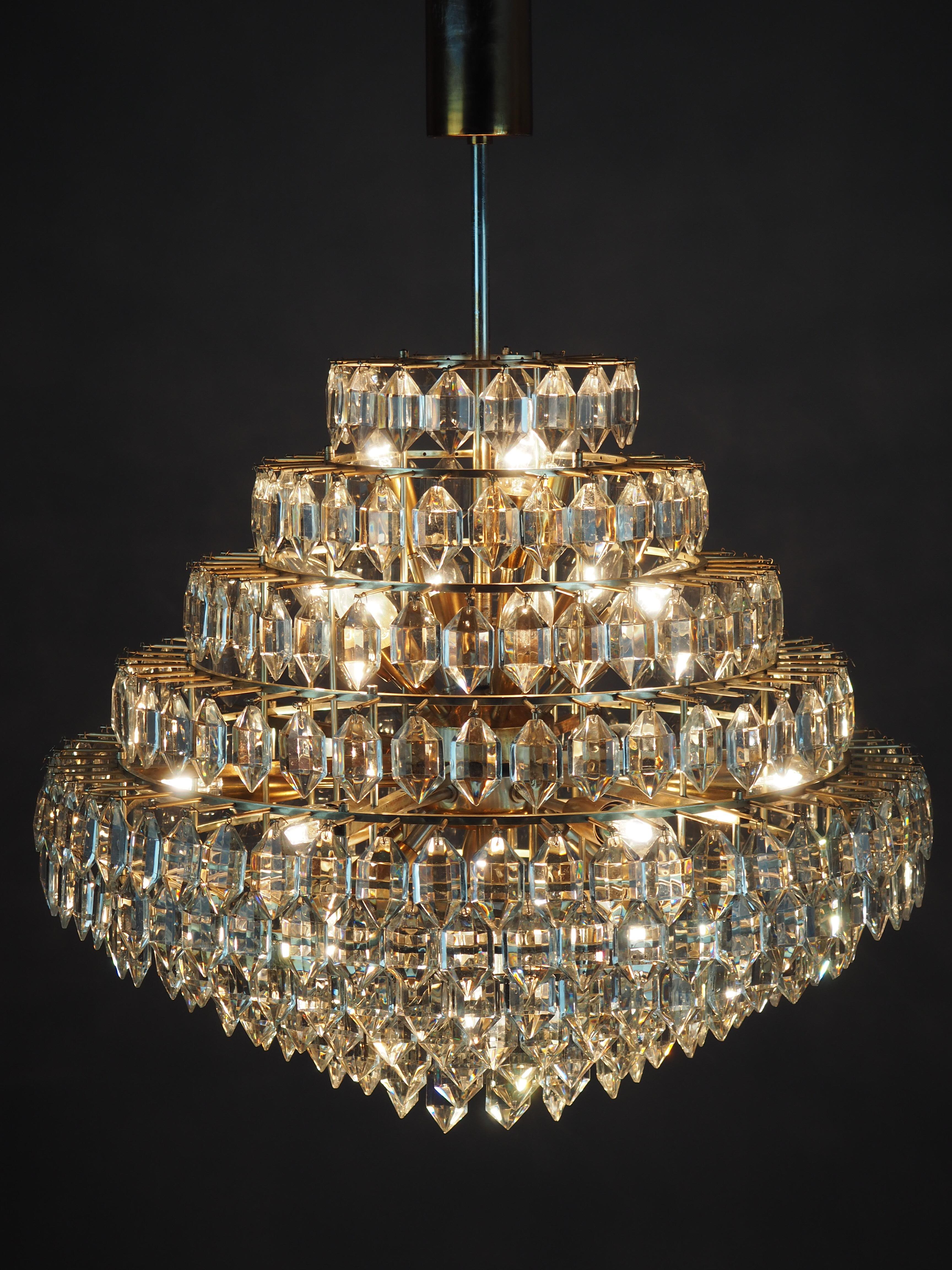 Mid-20th Century Huge 11 - Tiered, 22 Light Chandelier by Bakalowits & Sons, Vienna, circa 1960s For Sale