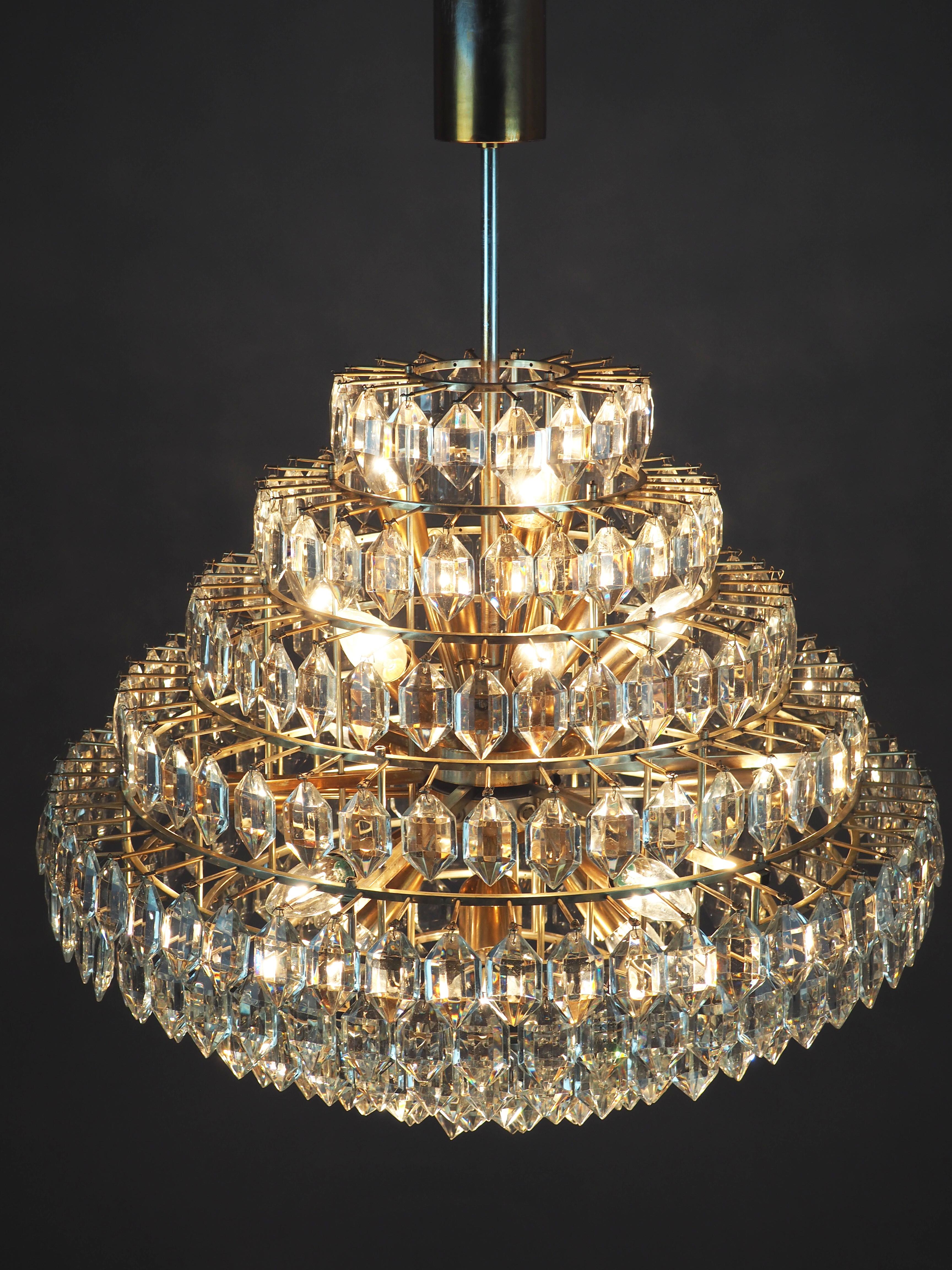Metal Huge 11 - Tiered, 22 Light Chandelier by Bakalowits & Sons, Vienna, circa 1960s For Sale