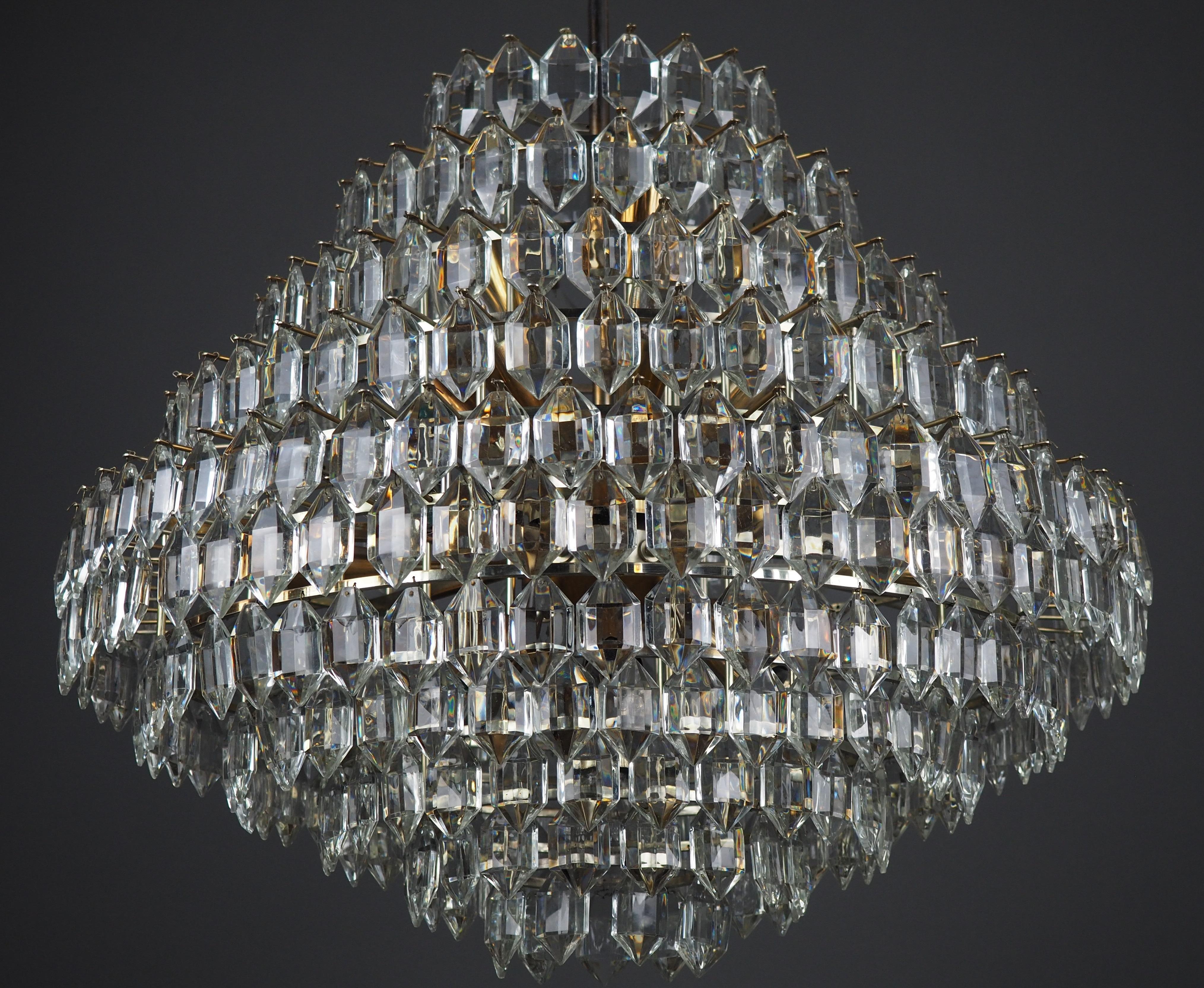 Huge 11 - Tiered, 22 Light Chandelier by Bakalowits & Sons, Vienna, circa 1960s For Sale 1