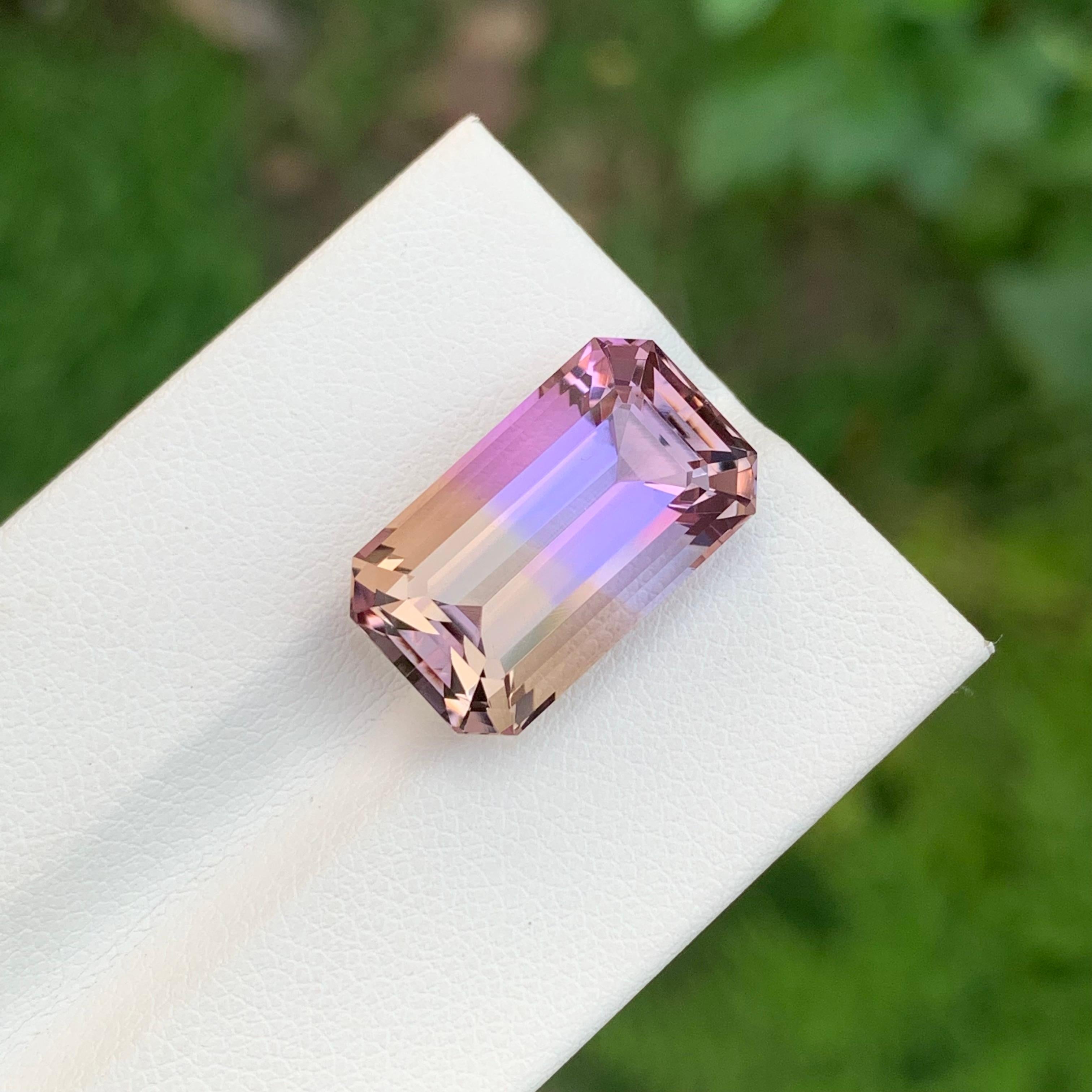 Riesige 11,55 Karat natürlichen losen Ametrin Smaragd Form Edelstein für Halskette für Damen oder Herren im Angebot